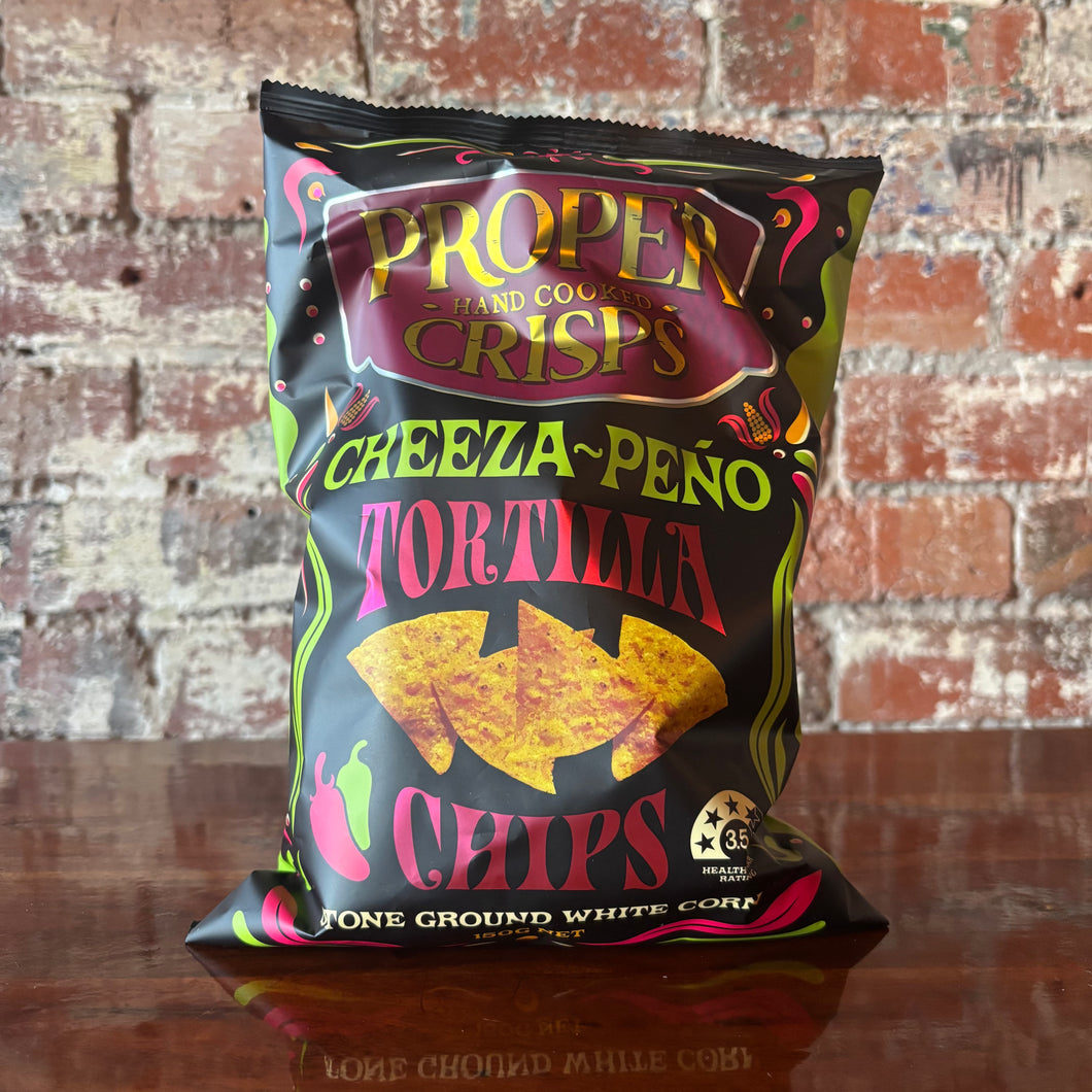 Proper Cheeza-Peno Stone Ground White Corn Tortilla Chips