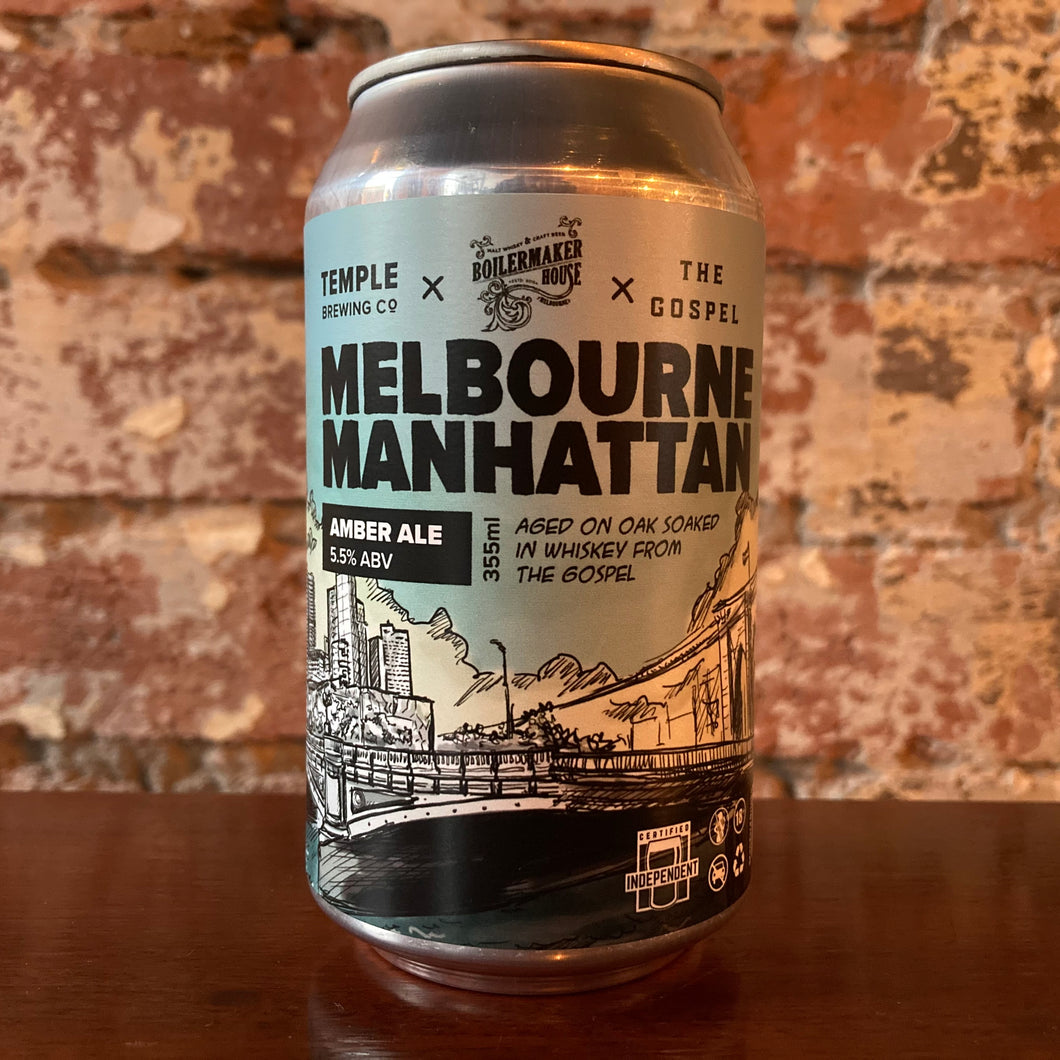 Temple x Boilermaker House x Gospel Melbourne Manhattan Amber Ale