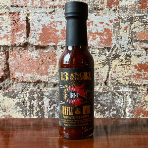 13 Angry Scorpions Jekyll & Hyde Private Reserve Aged Carolina Reaper Chipotle & Whiskey BBQ Style Hot Sauce