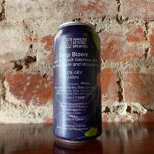 Load image into Gallery viewer, Wander Beyond Deep Bloom Imperial Black Icecream IPA with chocolate and strawberry

