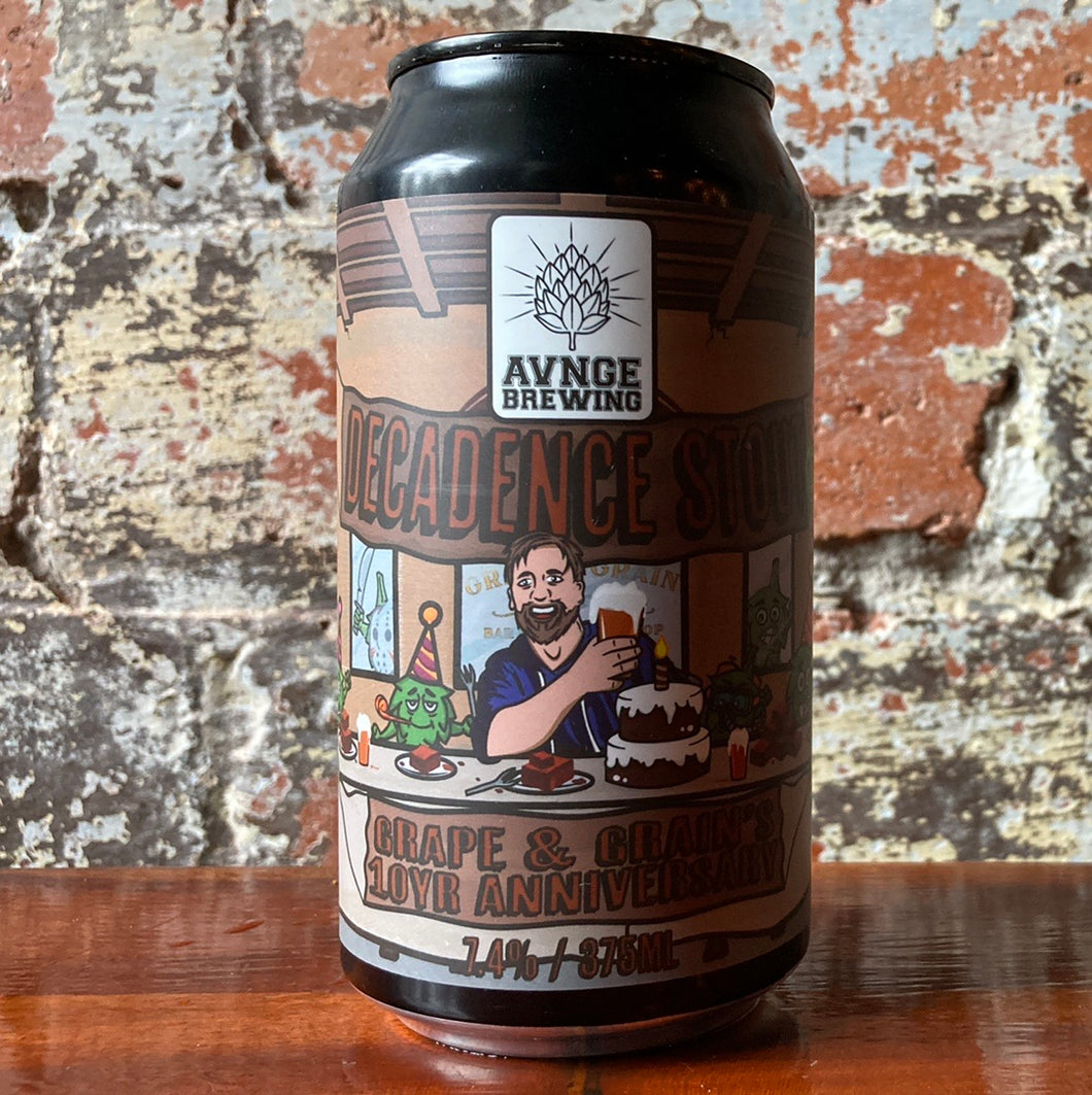 Avnge Brewing x Grape & Grain Decadence Fudge Brownie Stout