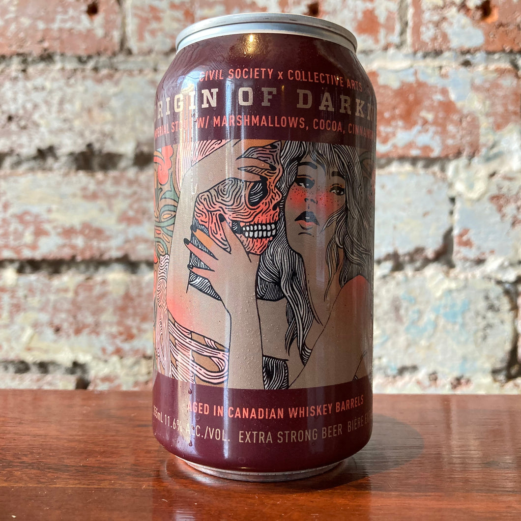 Collective Arts Origin of Darkness Civil Society Collab 2020 Whiskey BA Imperial Stout w/ Marshmallows Cocoa Cinnamon & Lactose