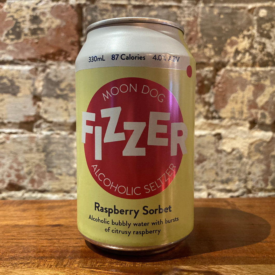 Moon Dog Fizzer Raspberry Sorbet Alcoholic Seltzer