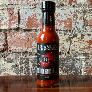 13 Angry Scorpions The Notorious H.A.B. Aged Red Habanero Hot Sauce