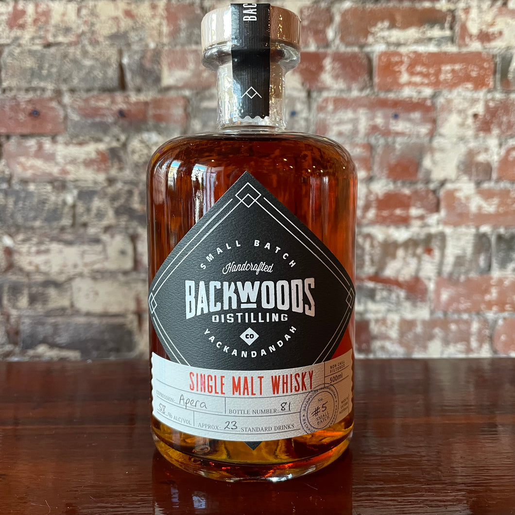 Backwoods Single Malt Whiskey Batch #5 58% Apera